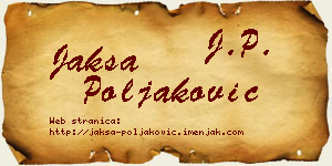 Jakša Poljaković vizit kartica